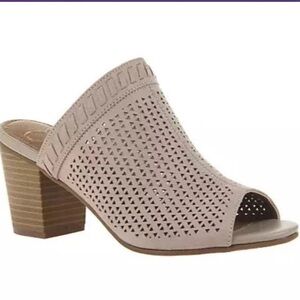 Madeline Elixir Taupe Open Toe Mule